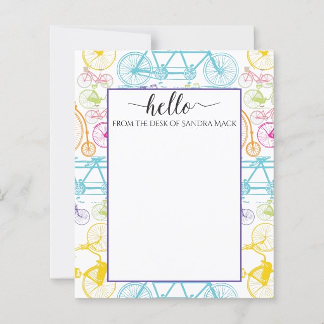 Padrão de Neon de Cor Brilhante de Bicicleta Moder (Frente)