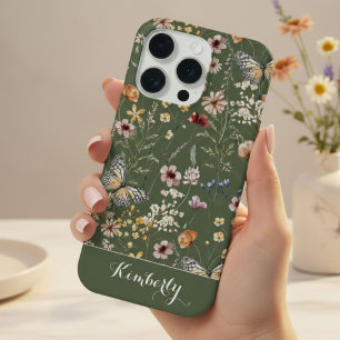 Padrão de Nome de Flores Silvestres em Aquarela Ve