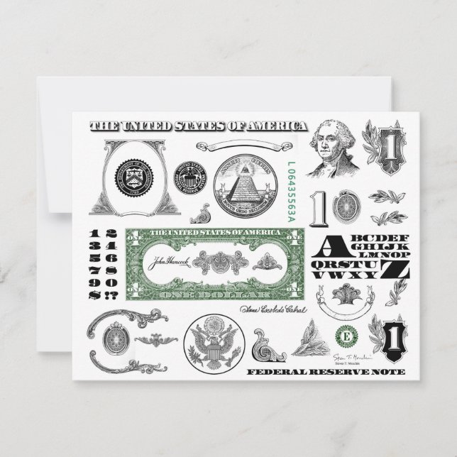 Padrão de Nota de Um Dólar (Frente)