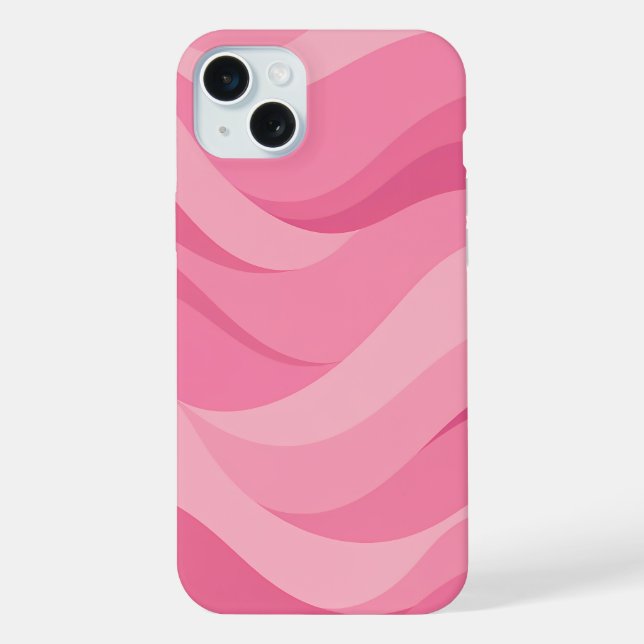 Padrão de Ondas Abstratas Rosa Suave (Verso)