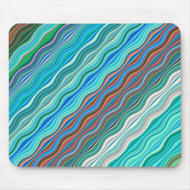 Padrão de Ondas de Abstrato de Vintage | Mousepad (Frente)
