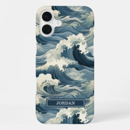 Padrão de Ondas Japonesas Monogramado