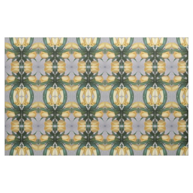 padrão de ornamentos florais amarelos, tecido de r (Fat Quarter)