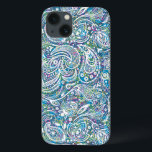Padrão de Paisley Floral Colorida<br><div class="desc">Fundo elegante,  colorido,  abstrato com um padrão uniforme floral branco.</div>