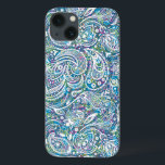 Padrão de Paisley Floral Colorida<br><div class="desc">Fundo elegante,  colorido,  abstrato com um padrão uniforme floral branco.</div>