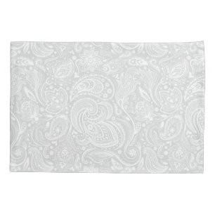 Padrão de Paisley Floral de Cinzas e Branco Elegan