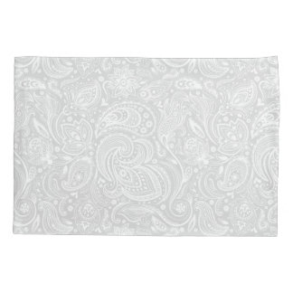 Padrão de Paisley Floral de Cinzas e Branco Elegan