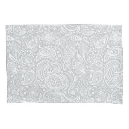 Padrão de Paisley Floral de Cinzas e Branco Elegan