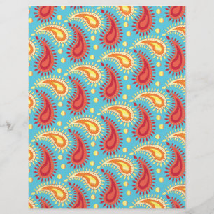 Padrão de Paisley Persa do Laranja-Turquesa Orien