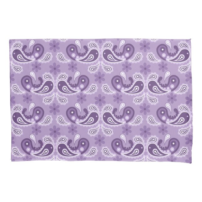 Padrão de Paisley Roxo e Branco Shabby Chic (Frente)
