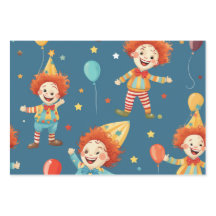 Padrão de Palhaços de Feliz Aniversário Vibrante