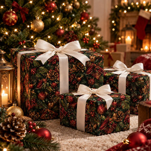 Padrão de Papel de Presente de Natal Kraft