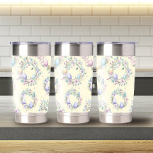 Padrão de Páscoa artístico - Tumbler térmico 20oz
