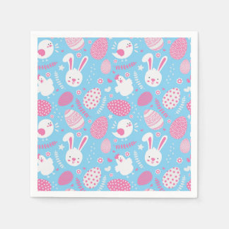 Padrão de Páscoa rosa e azul simples | Guardanapo 