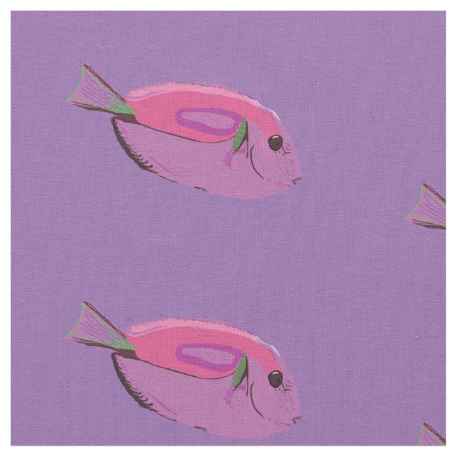 Padrão de peixes cor-de-rosa, Tecido personalizado (Detalhe)