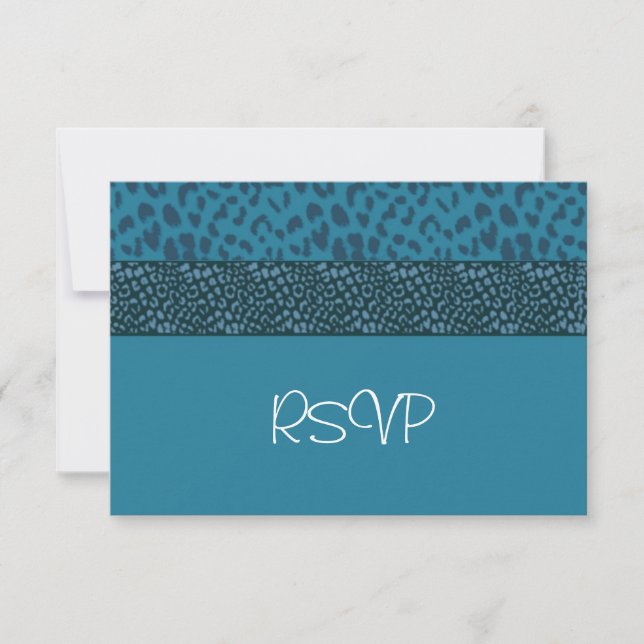 Padrão de Pelo de Leopardo Verde-água RSVP (Frente)