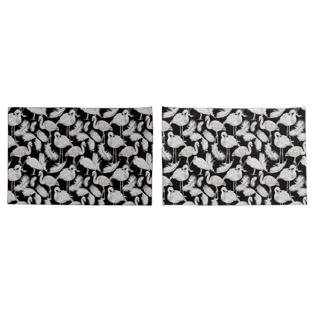 Padrão de penas de cisne branco elegante  (Verso - conjunto)