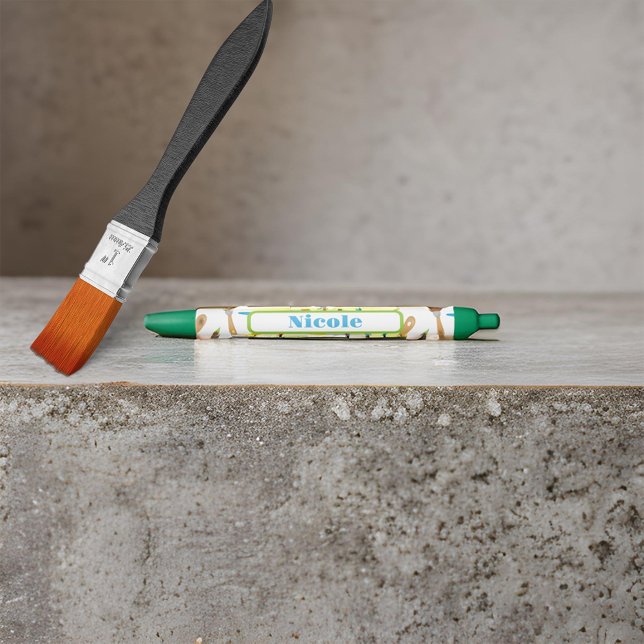 Padrão de pincel com seu nome Caneta de tinta pret (Criador carregado)