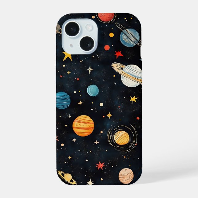 Padrão de Planetas Espaciais Fofo (Verso)