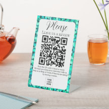Padrão de Ponto Teal Deixe-nos um código de QR de 
