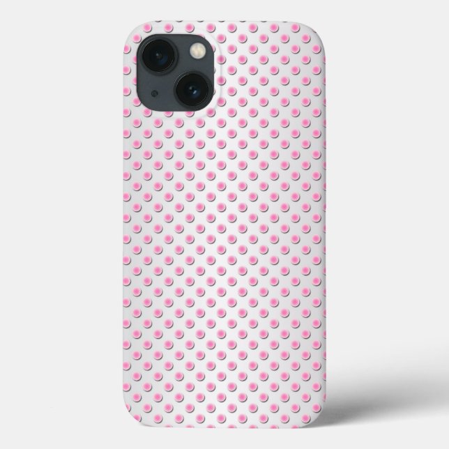Padrão de Pontos Pink e Branco Prateado (Verso)