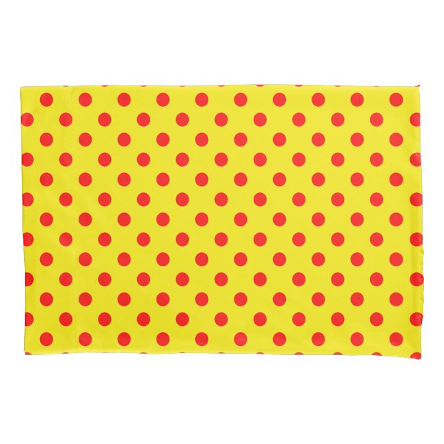 Padrão de Pontos Polka Amarelo Vermelho Design  (Frente)