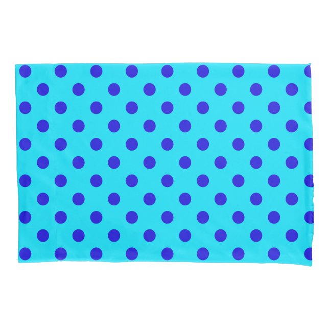 Padrão de Pontos Polka Azuis em Ciano (Frente)