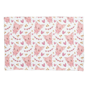 Padrão De Porco Bonito Com Corações