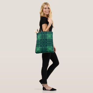 Padrão de quadrados verdes Tote Bag de Tartan