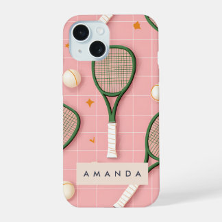 Padrão de Raquete de Tênis Retro Personalizado com