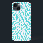 Padrão de recife de coral de praia azul-marinho<br><div class="desc">Este padrão náutico repetido, inspirado no oceano bonito/na praia, parece um recife de coral intricadamente tecido a branco numa praia - fundo azul. O design original, elegante recife de coral é feito em um olhar de estêncil. A cor do azul lembra os mares tropicais claros e brilhantes. Esta design simples...</div>