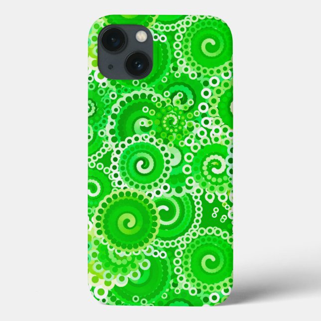 padrão de redemoinho fractal, tons de verde esmera (Verso)