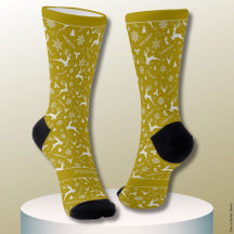 Padrão de Rena de Natal Amarelo com Texto