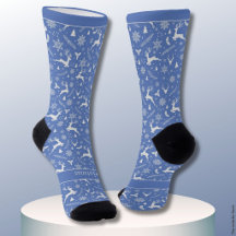 Padrão de Rena de Natal Azul com Texto