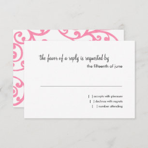 Padrão de rolagem da placa RSVP rosa