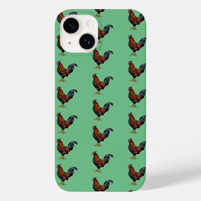 Padrão De Rooster - Case-Mate Mal Há iPh Da Apple (Verso)