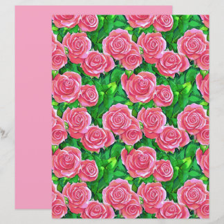 Padrão de Rosa de Aquarela Rosa
