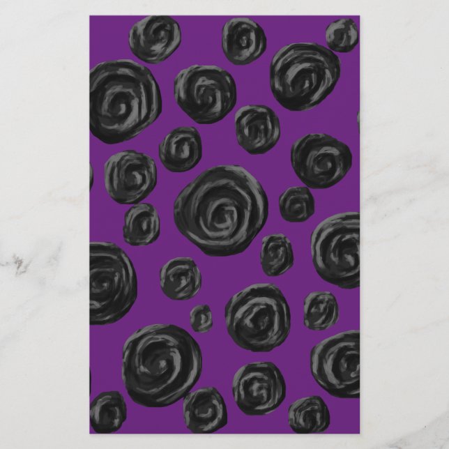 Padrão de Rosa preto em roxo escuro. (Frente)