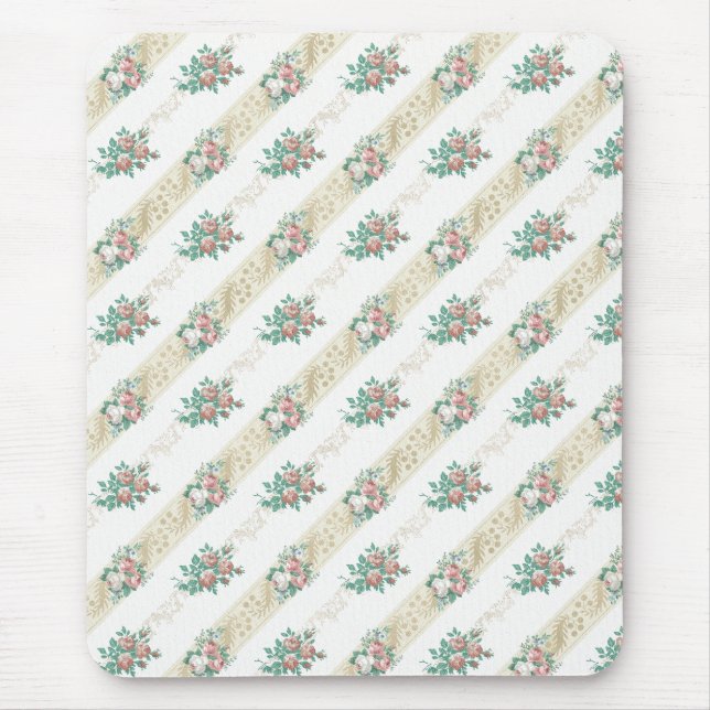Padrão de Rosa Vintage - Mousepad (Frente)