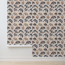 Padrão de Rosto de Cachorrinho Fofo Design para Cr