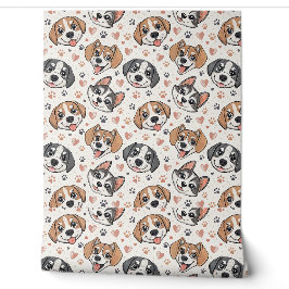 Padrão de Rosto de Cachorrinho Fofo Design para Cr