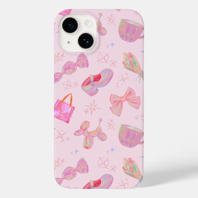Padrão de Sapato com Laço Kitsch Y2K Coquete Rosa (Verso)