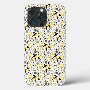 Padrão de silhueta de futebol preto e amarelo fofo