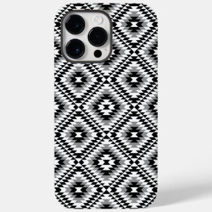Padrão de Símbolo Aztec Estilizado BW+Cinza