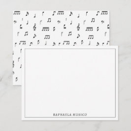 Padrão de Símbolo de Notas Musicais Pretas e Branc