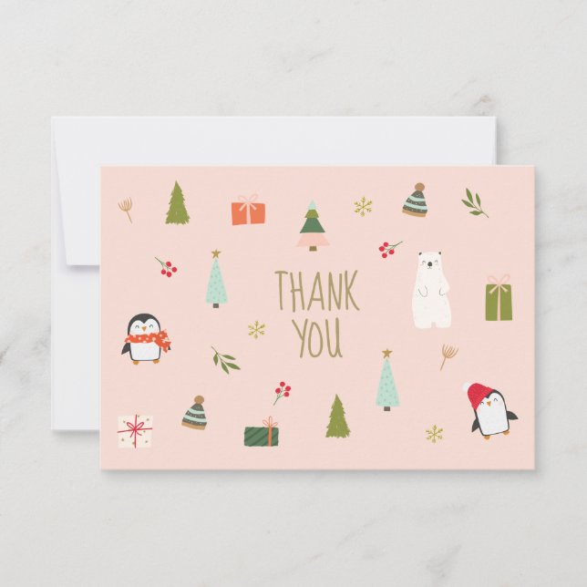 Padrão de símbolos de Natal rosa-claro (Frente)