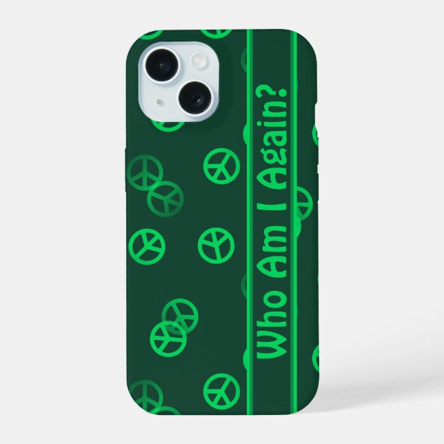Padrão de sinal de paz verde com texto personaliza (Verso)
