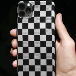 Padrão de tabuleiro na moda preto e branco