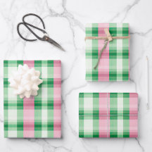 Padrão De Tartan De Xadrez Rosa Funfa E Verde
