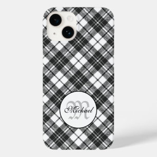 Padrão de Tartan Gratuito Gratuito Monograma Branc